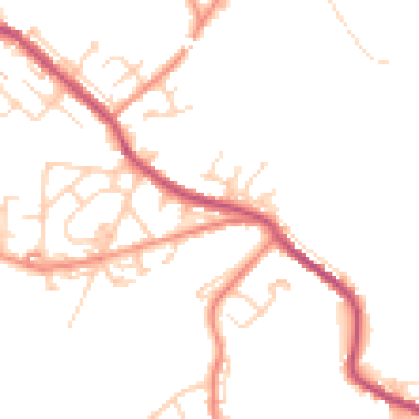 Daytime road noise heatmap for WF12 0AD