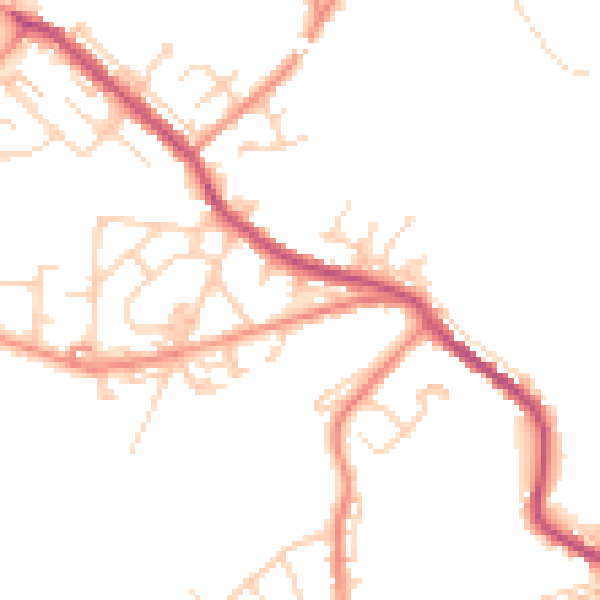 Daytime road noise heatmap for WF12 0AE