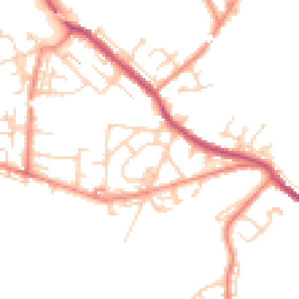 Daytime road noise heatmap for WF12 0AJ