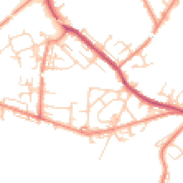 Daytime road noise heatmap for WF12 0AP