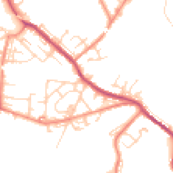Daytime road noise heatmap for WF12 0AQ