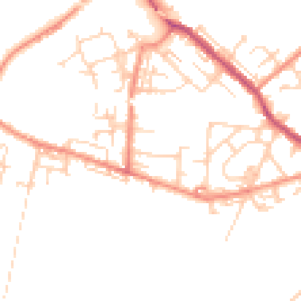 Daytime road noise heatmap for WF12 0AT