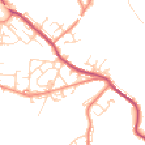 Daytime road noise heatmap for WF12 0BA
