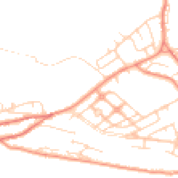 Daytime road noise heatmap for WF12 0BH