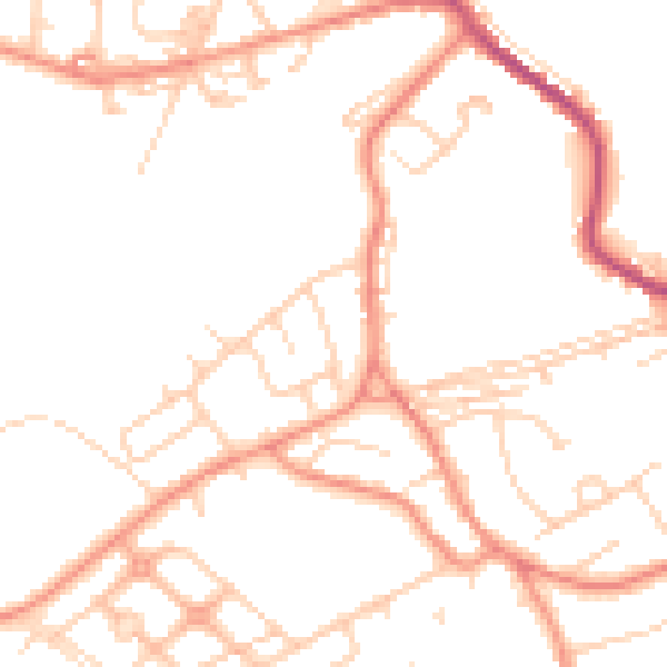Daytime road noise heatmap for WF12 0BU