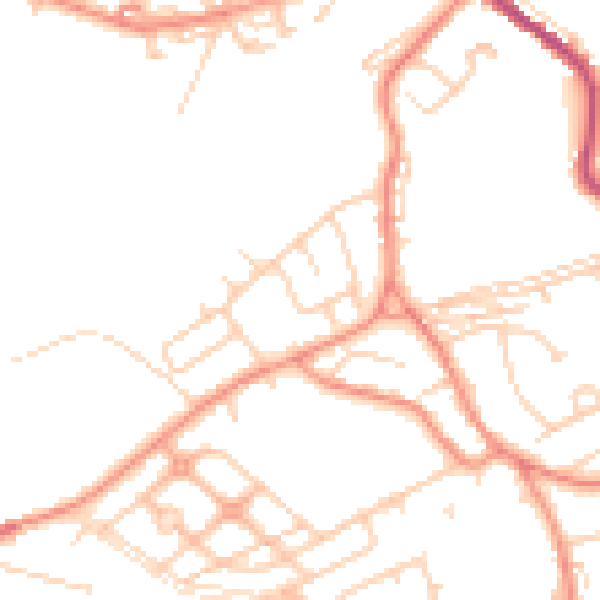 Daytime road noise heatmap for WF12 0BY