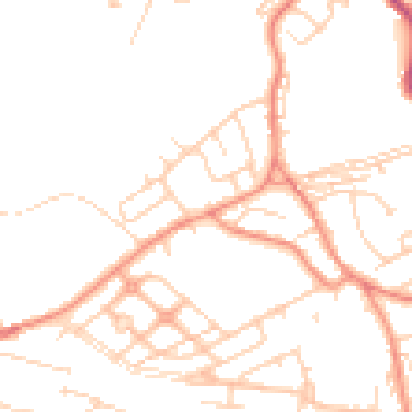 Daytime road noise heatmap for WF12 0DB