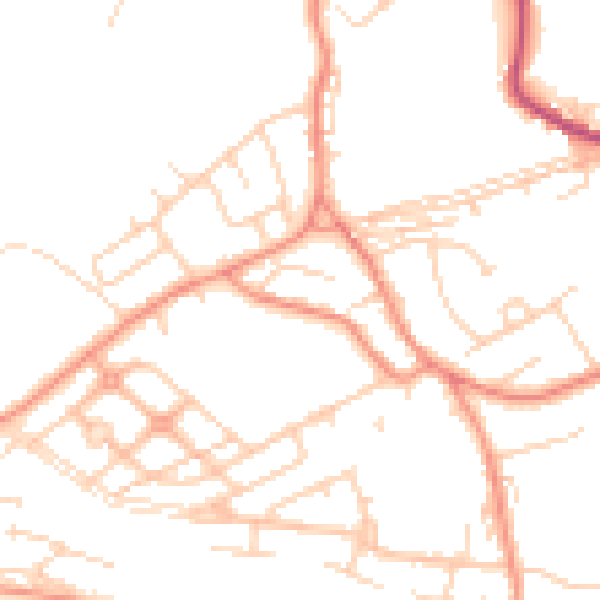 Daytime road noise heatmap for WF12 0DF