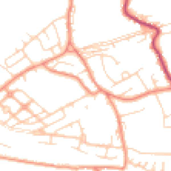 Daytime road noise heatmap for WF12 0DH