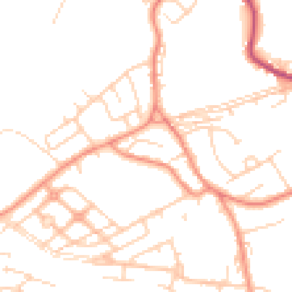 Daytime road noise heatmap for WF12 0DL