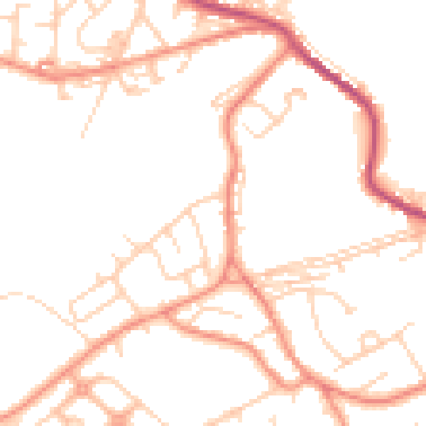 Daytime road noise heatmap for WF12 0DR