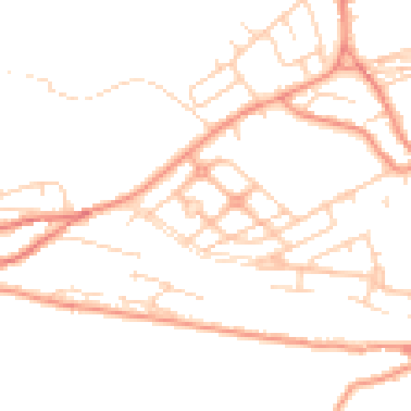 Daytime road noise heatmap for WF12 0EG