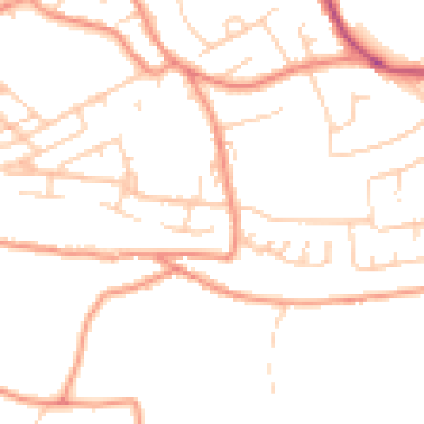 Daytime road noise heatmap for WF12 0EJ
