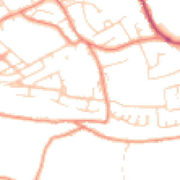 Daytime road noise heatmap for WF12 0ET