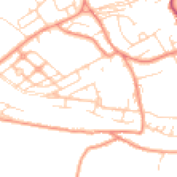 Daytime road noise heatmap for WF12 0EU
