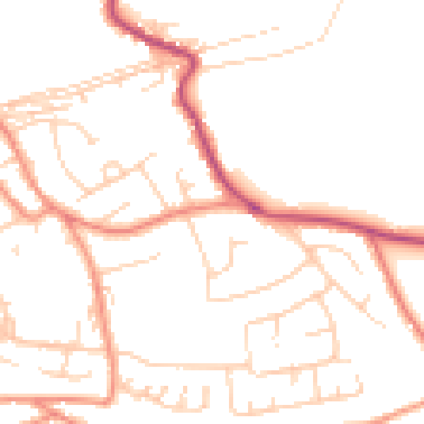 Daytime road noise heatmap for WF12 0JS