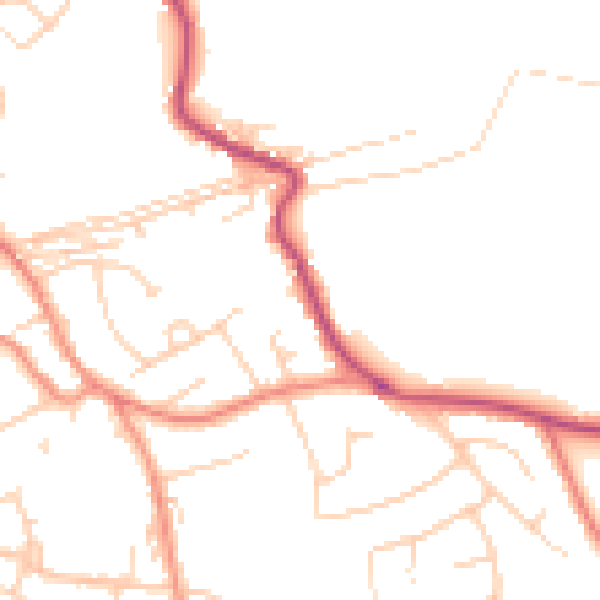 Daytime road noise heatmap for WF12 0JZ