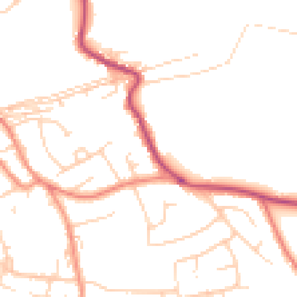 Daytime road noise heatmap for WF12 0LA