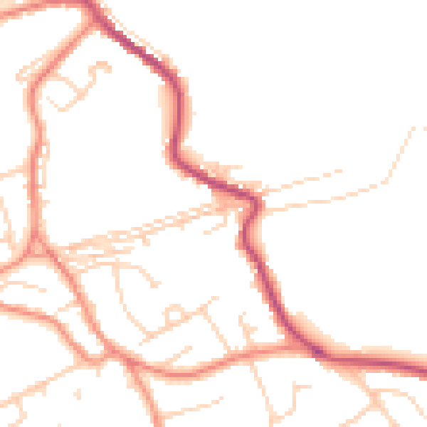 Daytime road noise heatmap for WF12 0LB