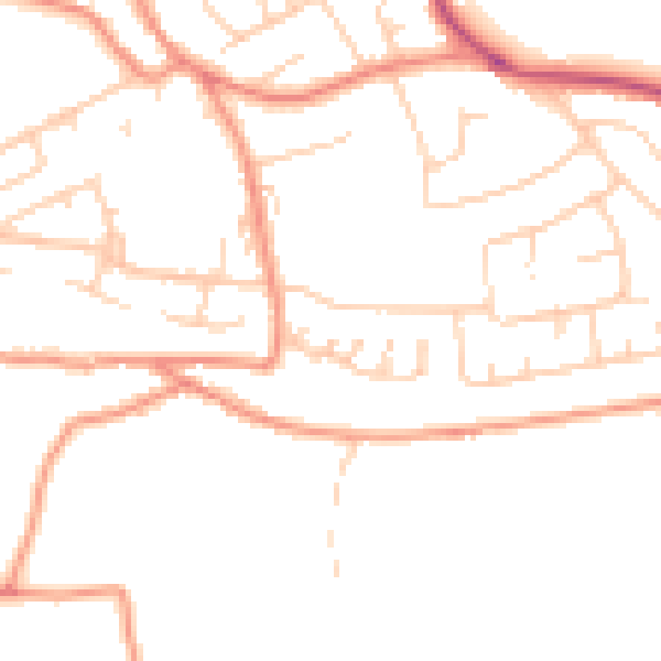Daytime road noise heatmap for WF12 0PQ
