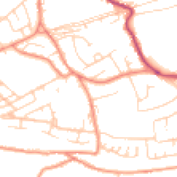 Daytime road noise heatmap for WF12 0QT