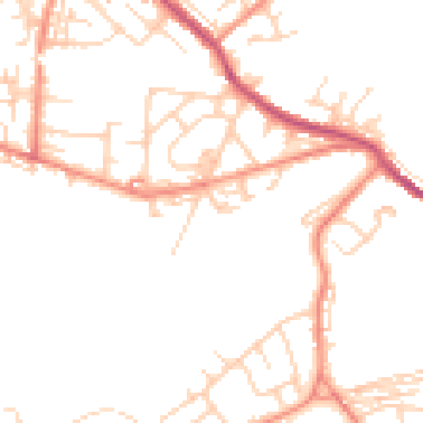 Daytime road noise heatmap for WF12 0RF