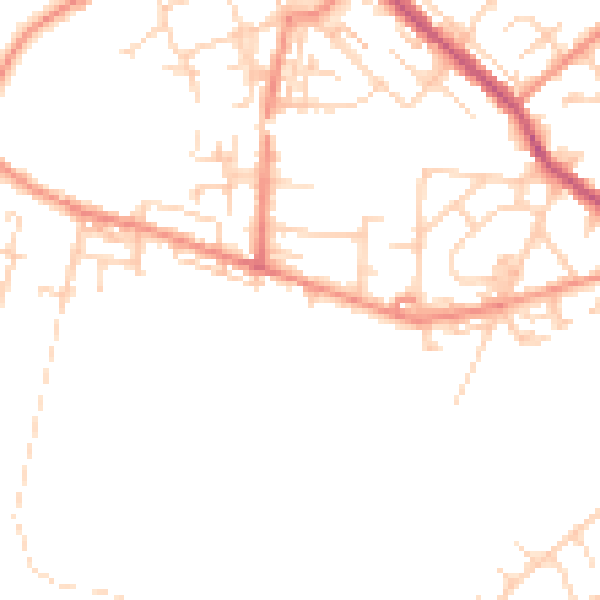 Daytime road noise heatmap for WF12 0RU