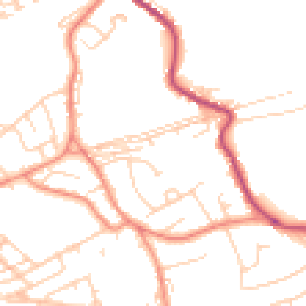 Daytime road noise heatmap for WF12 0SG