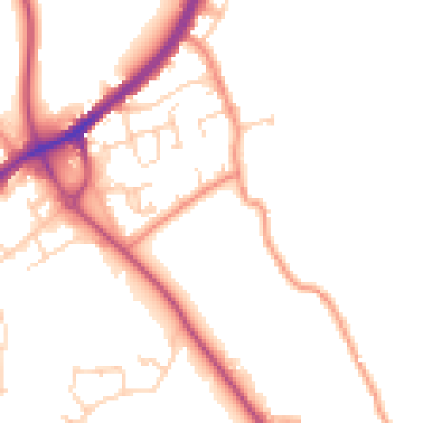 Daytime road noise heatmap for WF12 7FD