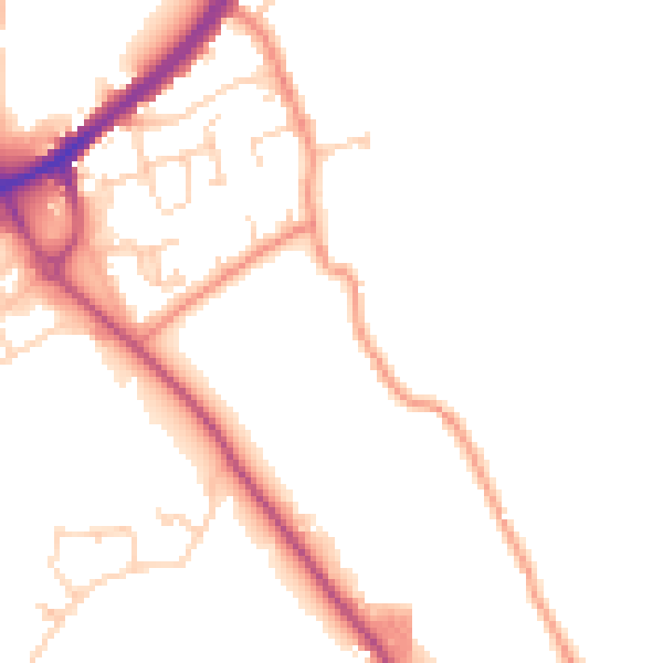 Daytime road noise heatmap for WF12 7FF