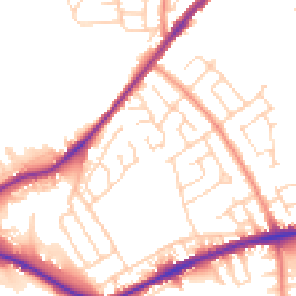 Daytime road noise heatmap for WF12 7TQ