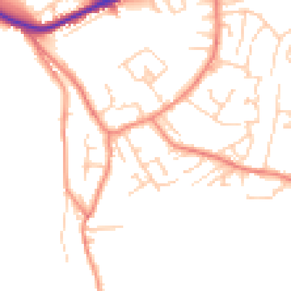 Daytime road noise heatmap for WF12 8BD