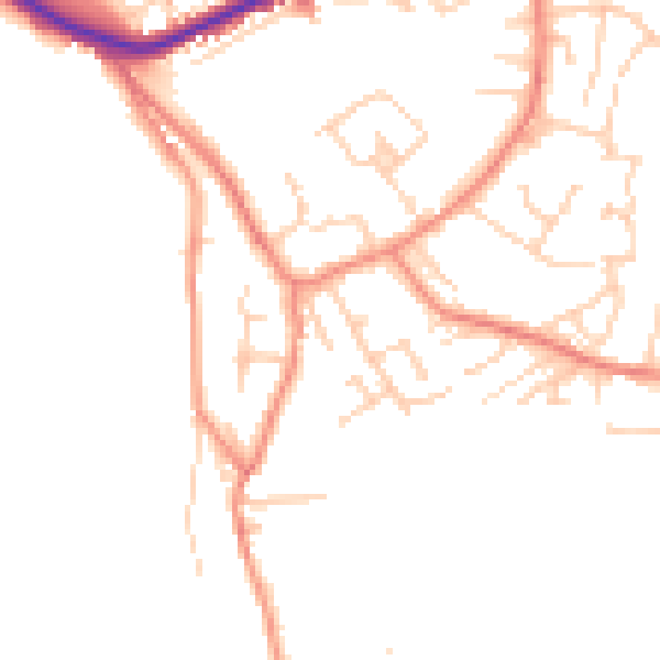 Daytime road noise heatmap for WF12 8BJ