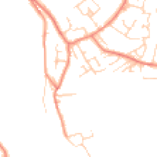 Daytime road noise heatmap for WF12 8DE