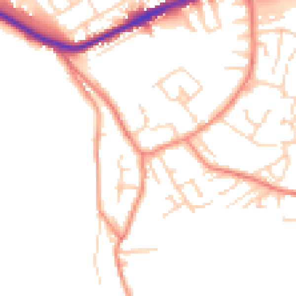 Daytime road noise heatmap for WF12 8JR