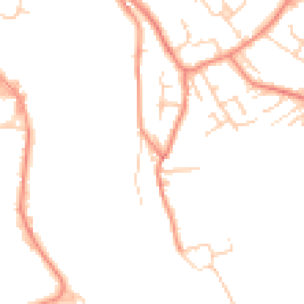 Daytime road noise heatmap for WF12 8JY