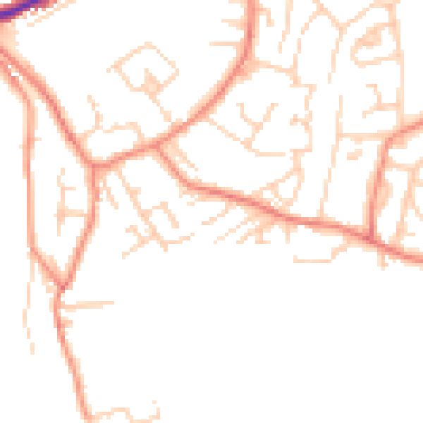 Daytime road noise heatmap for WF12 8LP