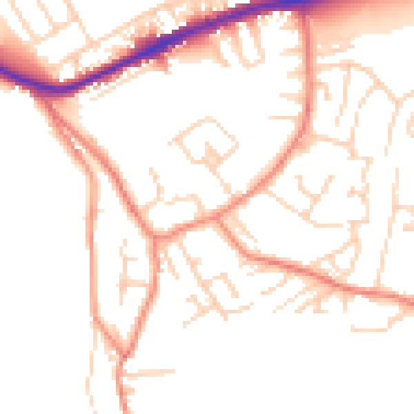 Daytime road noise heatmap for WF12 8LW