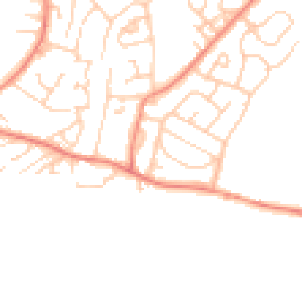 Daytime road noise heatmap for WF12 8NN