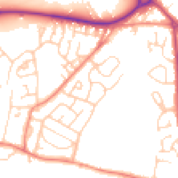 Daytime road noise heatmap for WF12 8PN