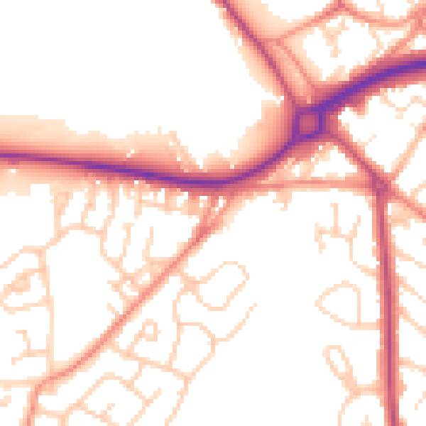 Daytime road noise heatmap for WF12 8QA