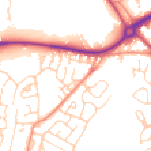 Daytime road noise heatmap for WF12 8QG