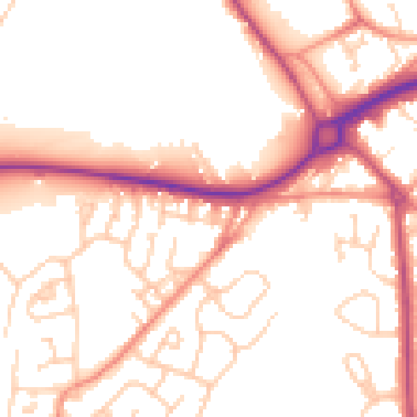Daytime road noise heatmap for WF12 8RF