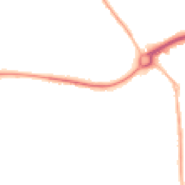 Night-time road noise heatmap for WF12 8RF