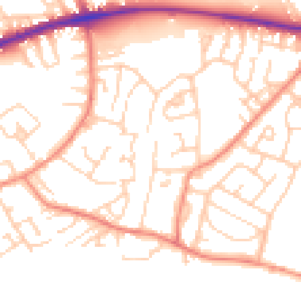 Daytime road noise heatmap for WF12 8RH