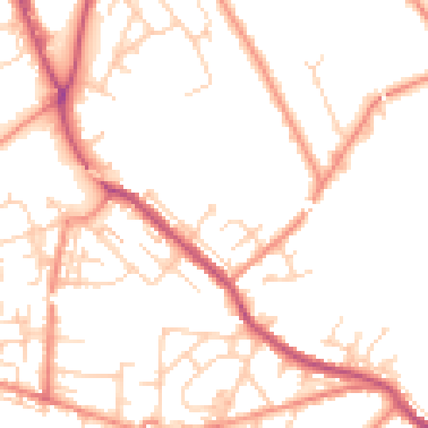 Daytime road noise heatmap for WF12 9DA