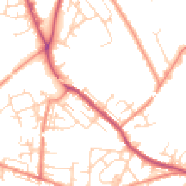 Daytime road noise heatmap for WF12 9DT