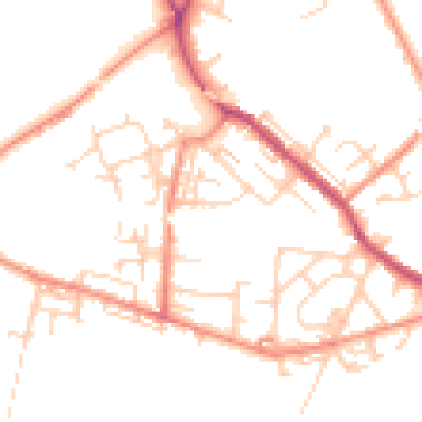 Daytime road noise heatmap for WF12 9DX