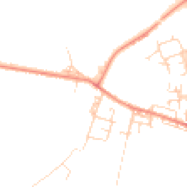 Daytime road noise heatmap for WF12 9EB