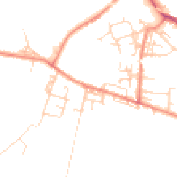Daytime road noise heatmap for WF12 9EX